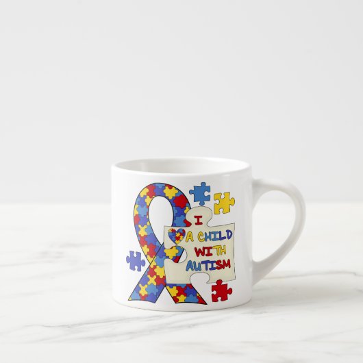 Tasse Expresso Enfant avec le ruban de sensibilisation sur l'auti (Droite)