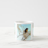 Tasse Expresso Épervier sur une branche d'hiver (Devant)