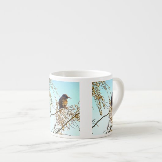 Tasse Expresso Épervier sur une branche d'hiver (Devant droit)