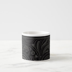 Tasse Expresso Espresso/Gris/Paisley Noire/Mug de spécialités