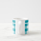 Tasse Expresso Espresso Mug, Turquoise et blanc Check En vichy (Dos)