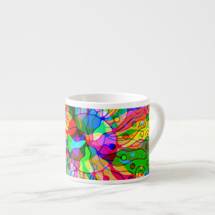 Tasse Expresso Esquisse Imaginaire Art - Neon Abstrait Maj 1