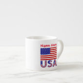Tasse Expresso Etats-Unis Amérique Drapeau Rouge Personnalisation (Devant droit)