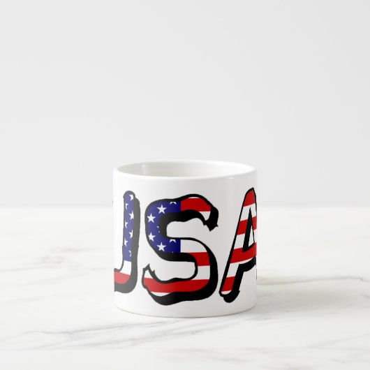 Tasse Expresso États-Unis écrasés sur le drapeau américain (Devant)