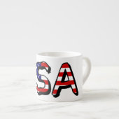 Tasse Expresso États-Unis écrasés sur le drapeau américain (Devant droit)