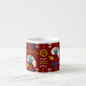 Tasse Expresso Ethnic Folk Floral Pattern (Devant)
