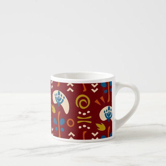 Tasse Expresso Ethnic Folk Floral Pattern (Droite)
