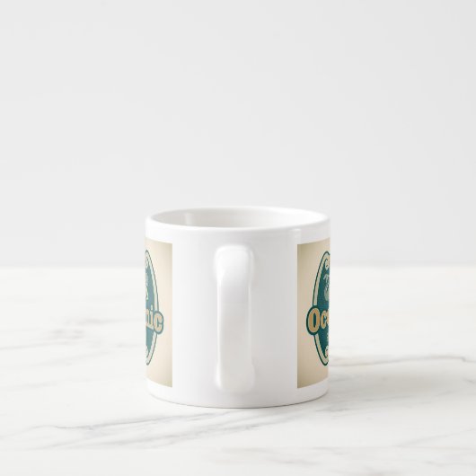 Tasse Expresso étiquette Rétro-dénommé de fruits de mer de sirène (Dos)