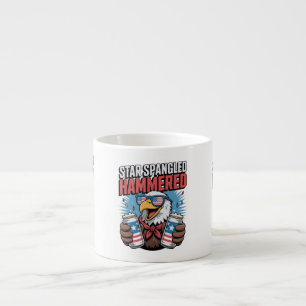 Tasse Expresso Étoile martelée amusante aigle patriotique