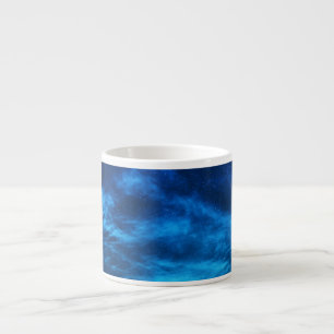 TASSE EXPRESSO ÉTOILES LUMINEUSES DANS UN CIEL NOIR ET BLEU