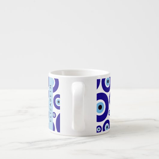 Tasse Expresso Evil Eye, Greek Eye, Turkish Eye, Mati, Your Name (Dos)