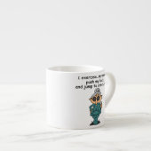 Tasse Expresso Exercice, Push, Jump Humour (Devant droit)