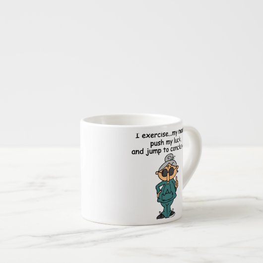 Tasse Expresso Exercice, Push, Jump Humour (Devant droit)