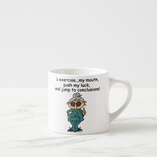 Tasse Expresso Exercice, Push, Jump Humour (Droite)