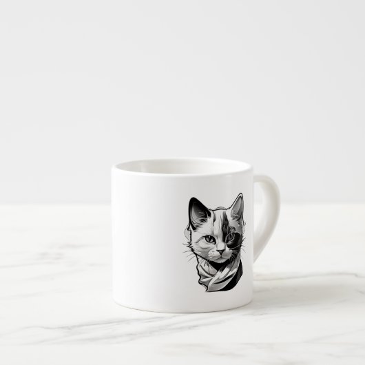 Tasse Expresso Face de chat (Devant droit)