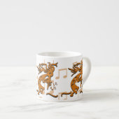 Tasse Expresso Face Droite Musicien Kokopelli Avec Notes Musicale (Devant droit)
