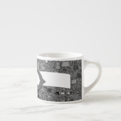 Tasse Expresso Faux Chrome Mini Box Design & Monogramme (Droite)