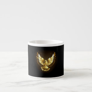 Tasse Expresso Faux Gold Foil Peace Dove en noir