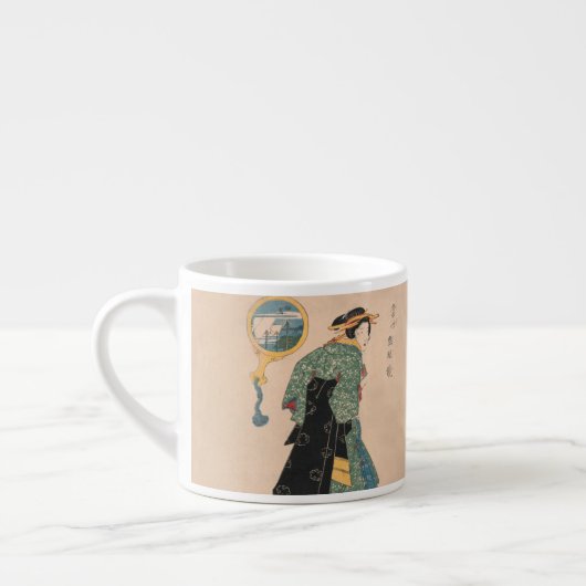Tasse Expresso Femme japonaise Kimono : Ukiyo-e Woodblock Imprime (Gauche)