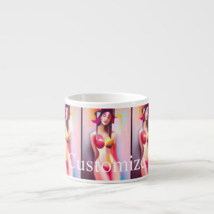 Tasse Expresso Femme posant les yeux fermés à Thunder_Cove
