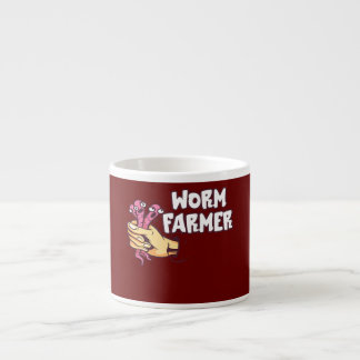 Tasse Expresso Ferme à vers drôle prise à la main Compostage de v