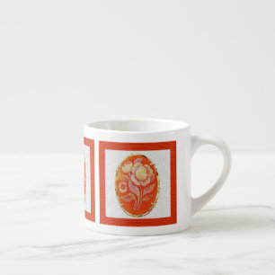 Tasse Expresso Fête des mères vintage Floral Cameo