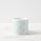 Tasse Expresso Feuille Damask Patte Light Turquoise sur blanc (Devant)
