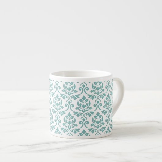 Tasse Expresso Feuille Damask Teal Pattern (Devant droit)