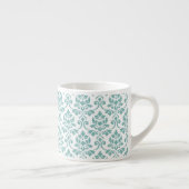 Tasse Expresso Feuille Damask Teal Pattern (Droite)