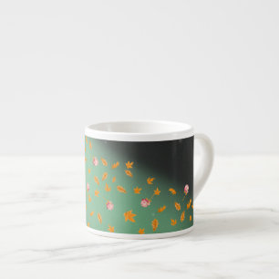 Tasse Expresso Feuilles d'automne et roses