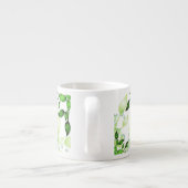 Tasse Expresso Feuilles de jardin frais sur blanc (Dos)