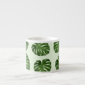 Tasse Expresso Feuilles de palme, Motif tropical, Votre nom (Devant)
