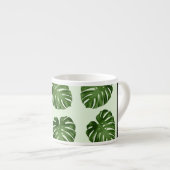 Tasse Expresso Feuilles de palme, Motif tropical, Votre nom (Devant droit)