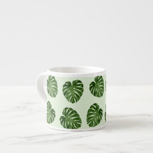 Tasse Expresso Feuilles de palmiers, Feuilles verts, Motif tropic