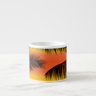 Tasse Expresso Feuilles de palmiers : motif sans soudure.