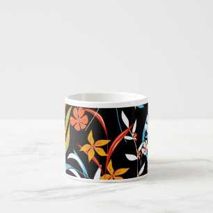 Tasse Expresso Feuilles tropicaux colorés : motif arrière - plan