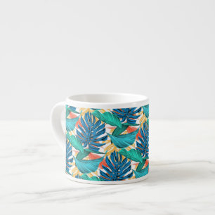 Tasse Expresso Feuilles tropicaux exotiques