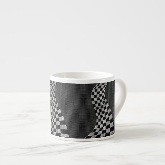 Tasse Expresso Fibre de carbone comme course Drapeau Wave Print (Devant droit)