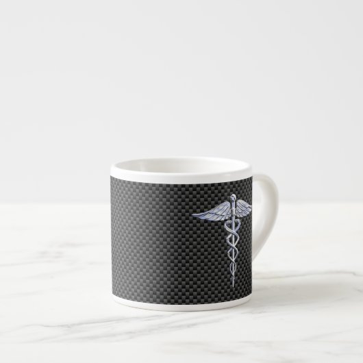 Tasse Expresso Fibre Médicale de carbone de noir de symbole de (Devant droit)