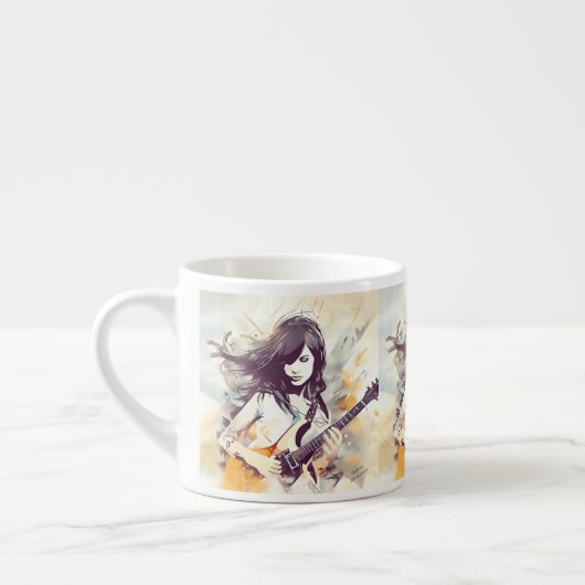 Tasse Expresso Fille avec musique rock vibes (Gauche)