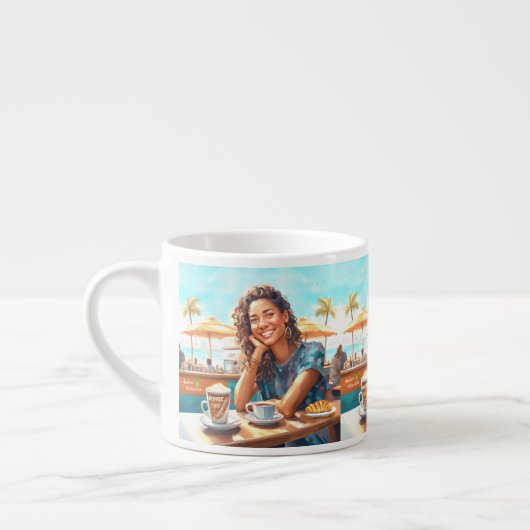Tasse Expresso Fille avec pause café (Gauche)