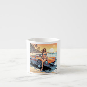 Tasse Expresso Fille avec voiture de sport