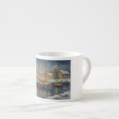 Tasse Expresso Fishing Boats in Harbor Christmas (Devant droit)