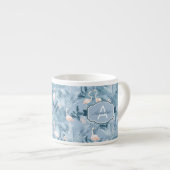 Tasse Expresso Flamant rose Orchidée Tropical Motif Blue ID868 (Devant droit)