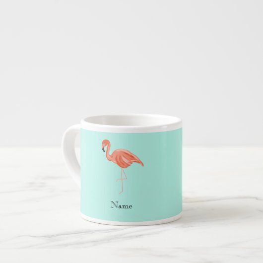 Tasse Expresso Flamant rose tropical personnalisé (Devant gauche)