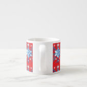 Tasse Expresso Flammes de neige et étoiles rouges et bleues (Dos)