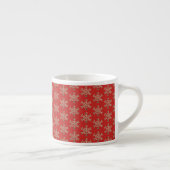 Tasse Expresso Flammes de neige Motif Rouge et or Noël (Droite)