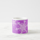 Tasse Expresso Flammes de neige violettes blanches Noël minimalis (Devant)