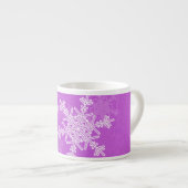 Tasse Expresso Flammes de neige violettes blanches Noël minimalis (Devant droit)