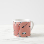 Tasse Expresso Flèches de coeur faites main. (Devant droit)